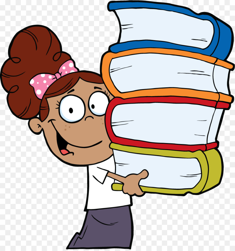 Fille Avec Des Livres，Empiler PNG