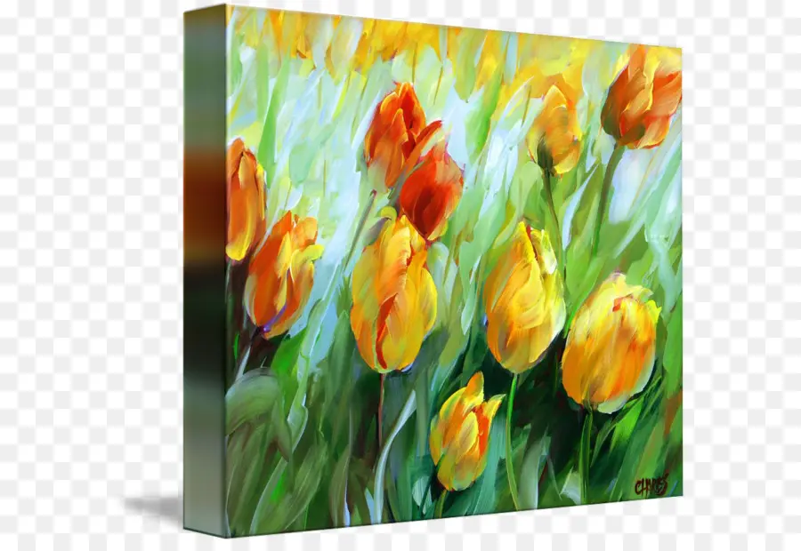 Peinture De Tulipes，Fleurs PNG