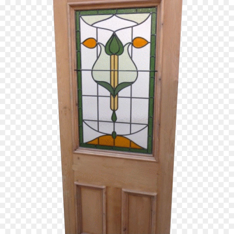 Porte En Vitrail，Cadre En Bois PNG