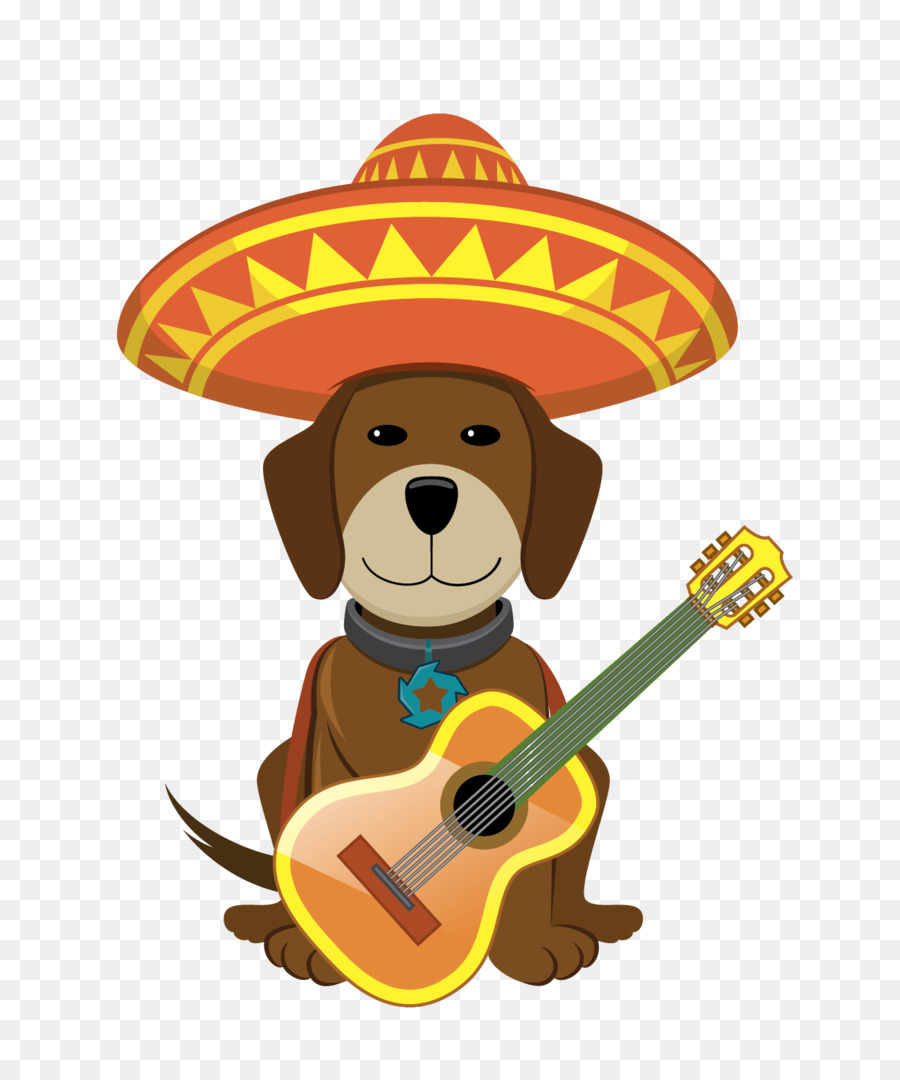 Chien Avec Guitare，Chapeau PNG