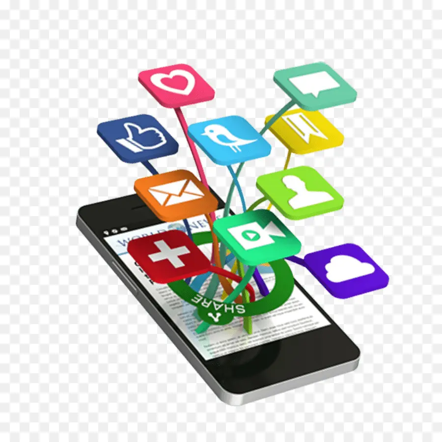 Smartphone Avec Applications，Applications PNG