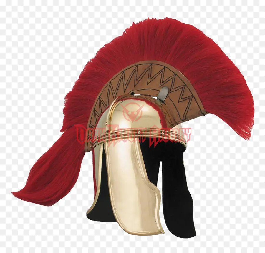 Casque Doré à Plume Rouge，Armure PNG