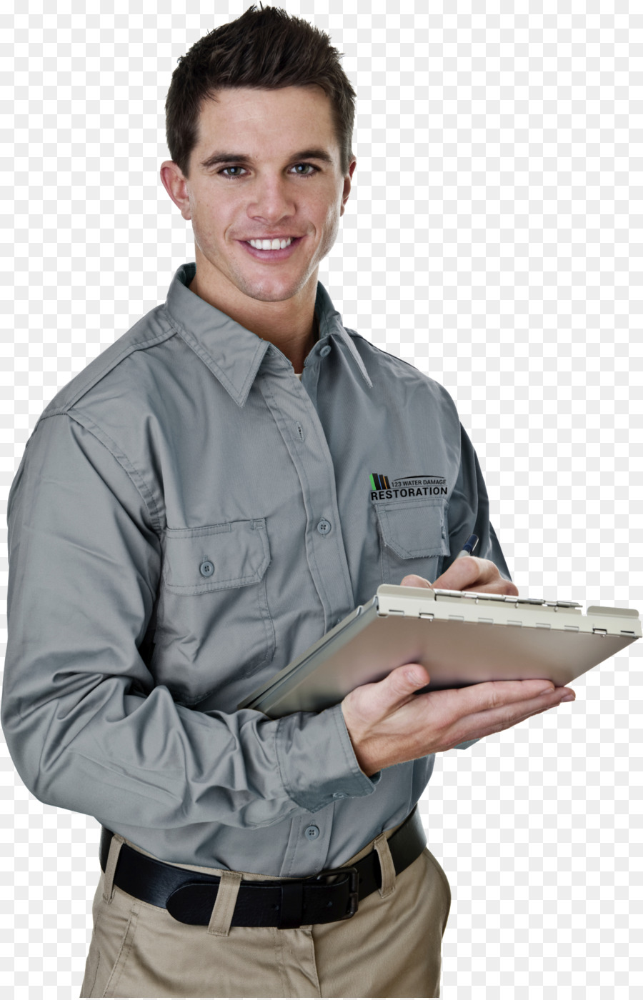 Homme Avec Presse Papiers，Inspection PNG