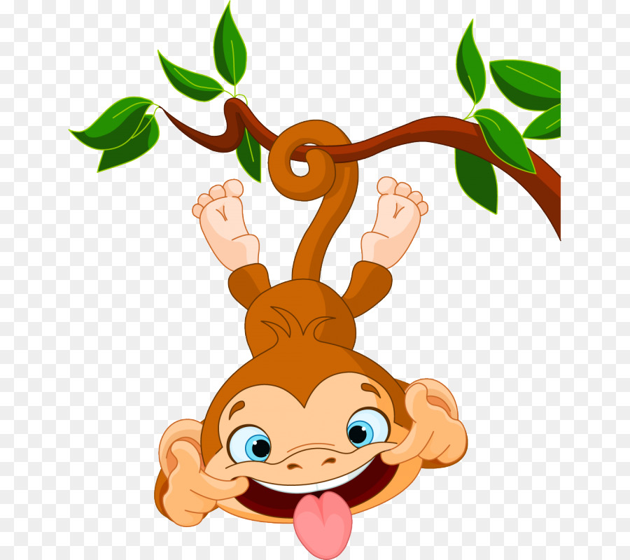 Singe De Dessin Animé，Arbre PNG