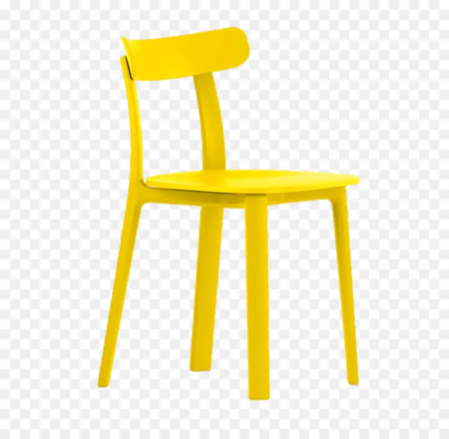 Chaise Jaune，Pieds En Bois PNG