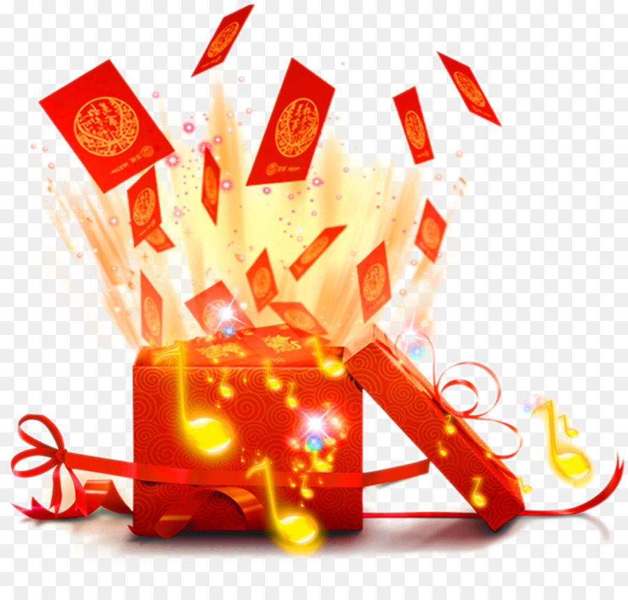 Coffret Cadeau Explosif，Enveloppes Rouges PNG