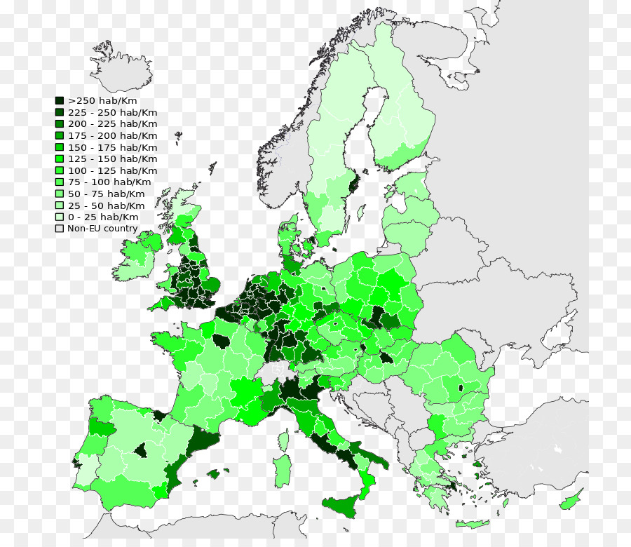 Carte De La Densité De La Population En Europe，Population PNG