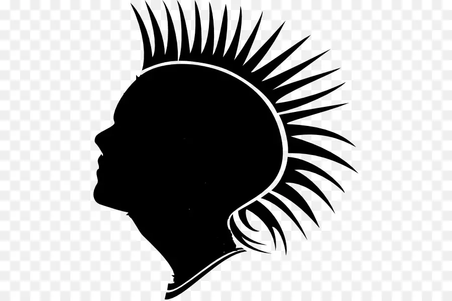 Silhouette Mohawk，Punk PNG