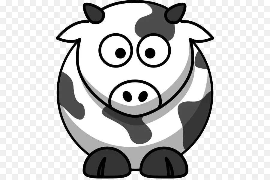 Vache De Dessin Animé，Noir Et Blanc PNG