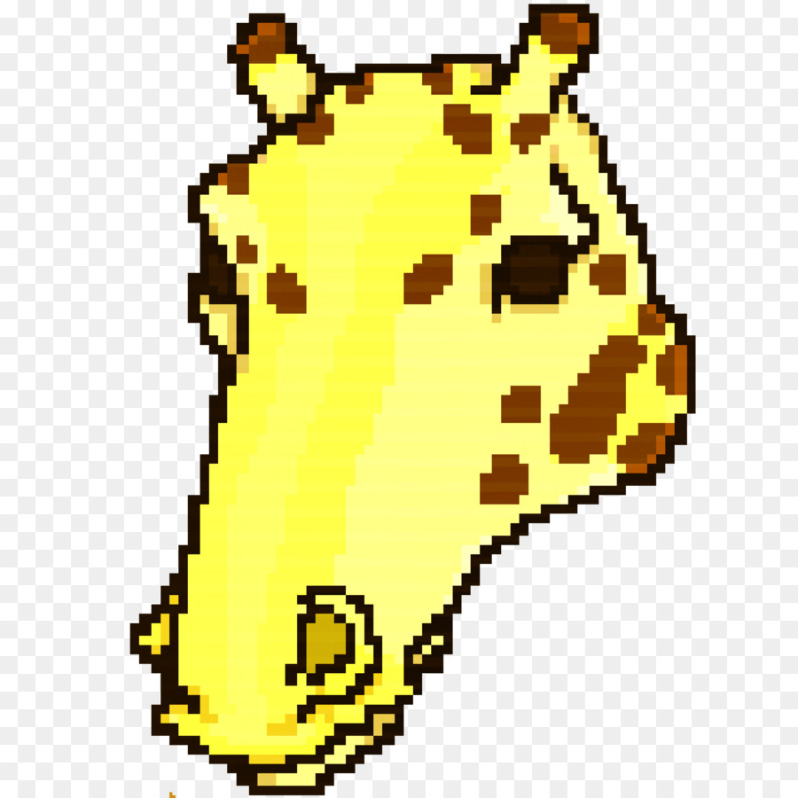 Tête De Girafe Pixélisée，Pixel Art PNG