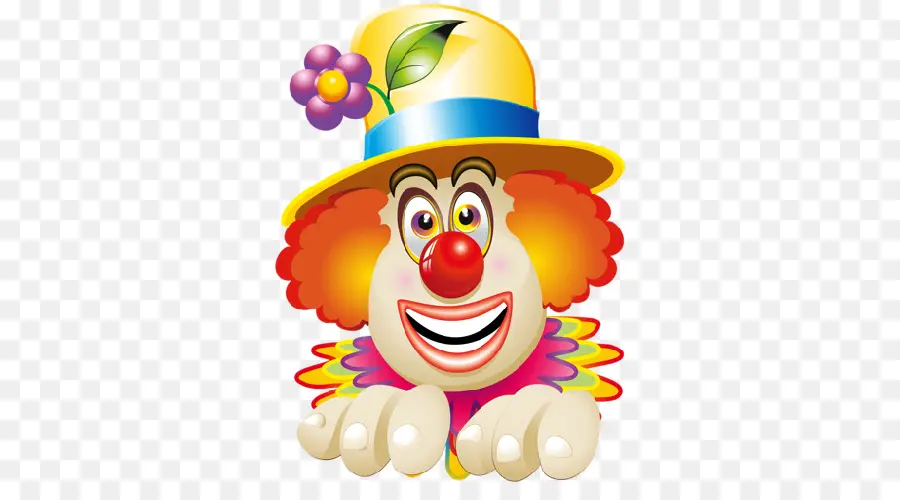 Clown Heureux，Chapeau De Fleur PNG