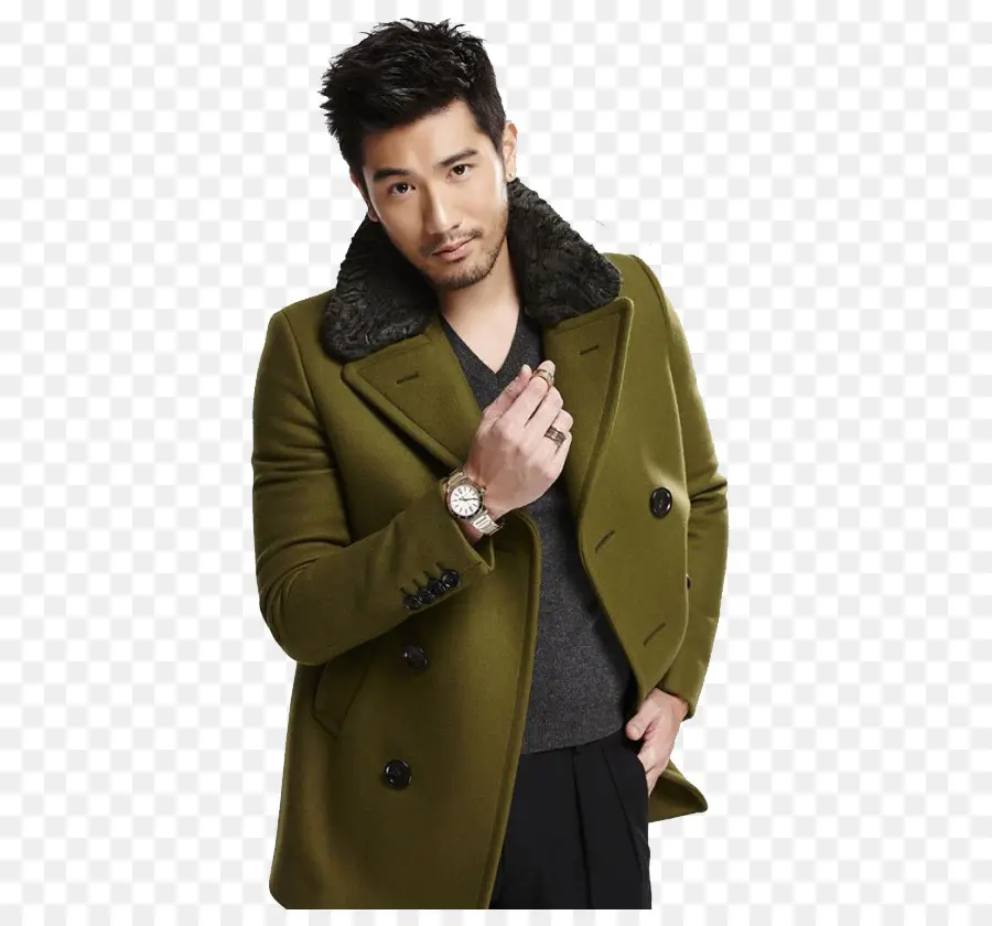 Homme En Manteau Vert，Mode PNG