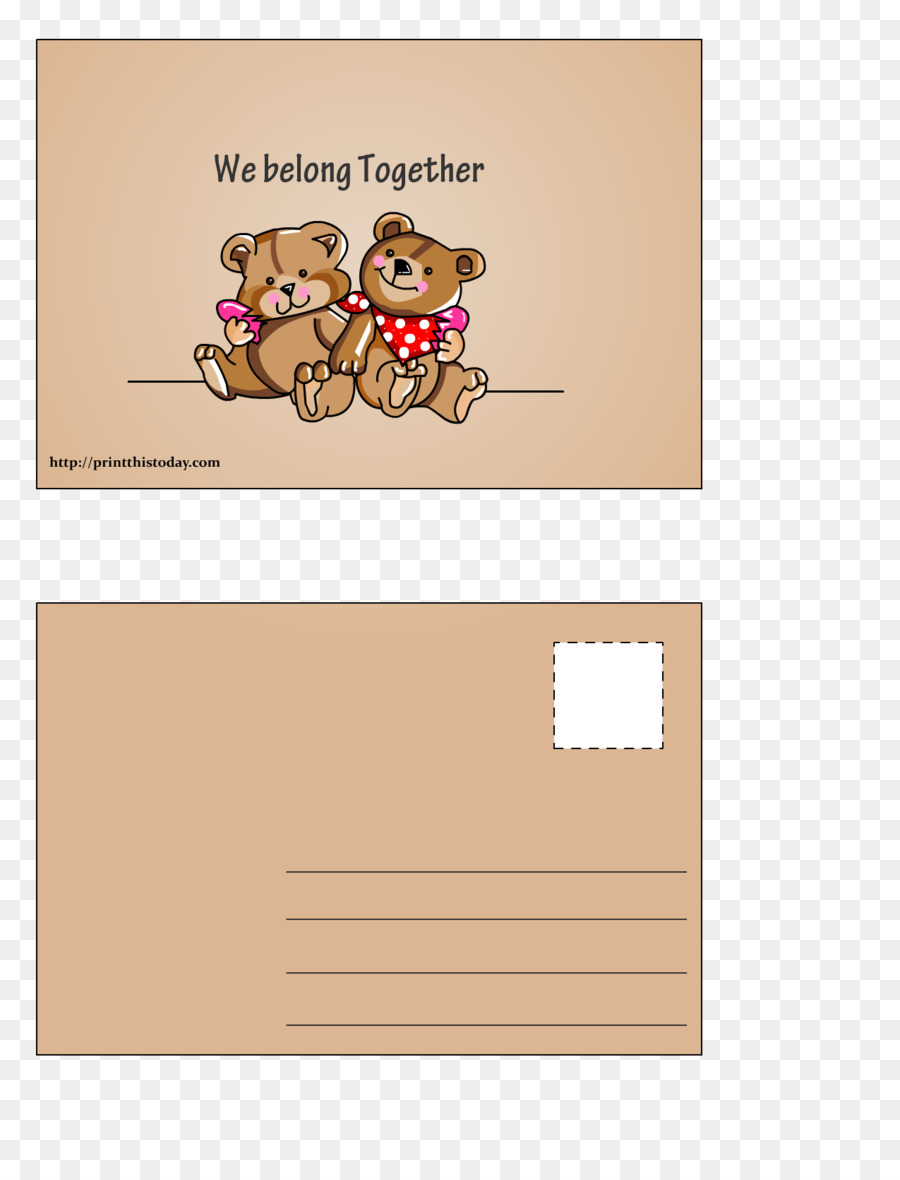 Carte Postale Ours En Peluche，Carte Postale PNG