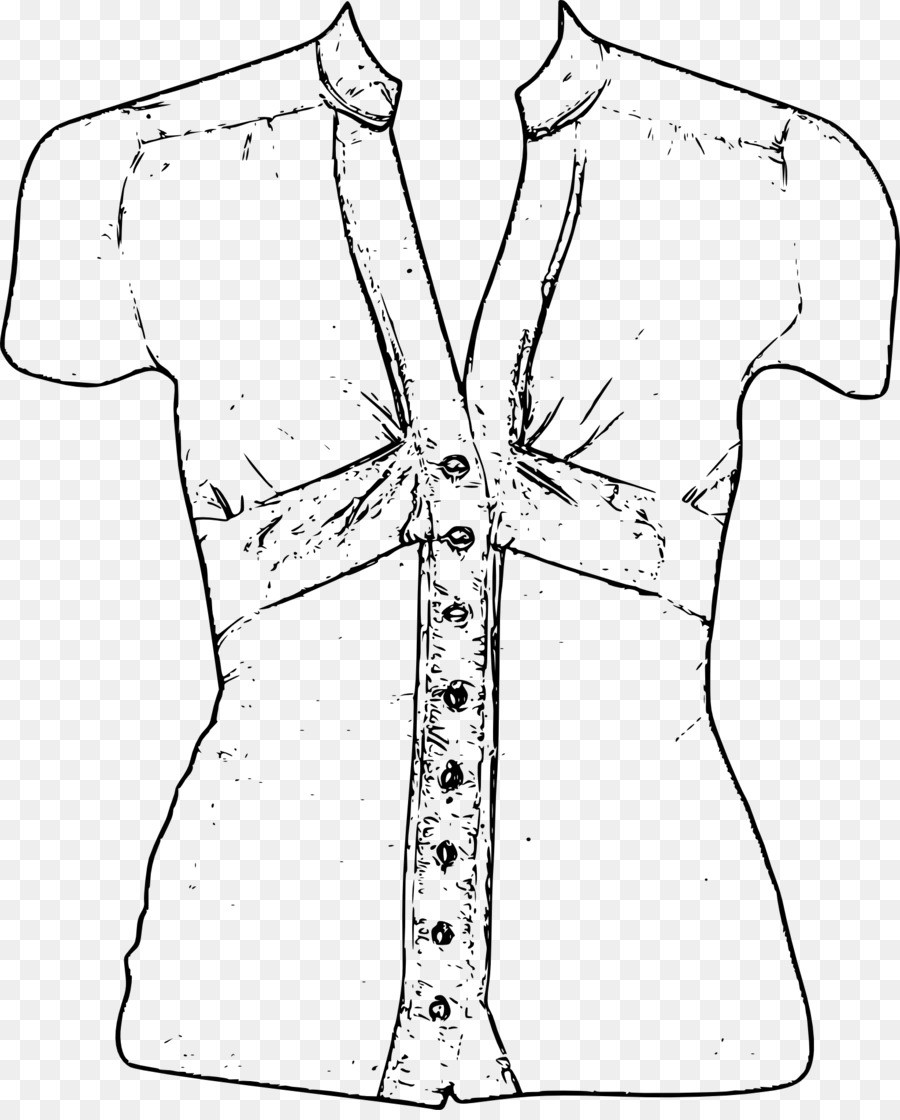 Croquis De Chemise Boutonnée，Haut PNG