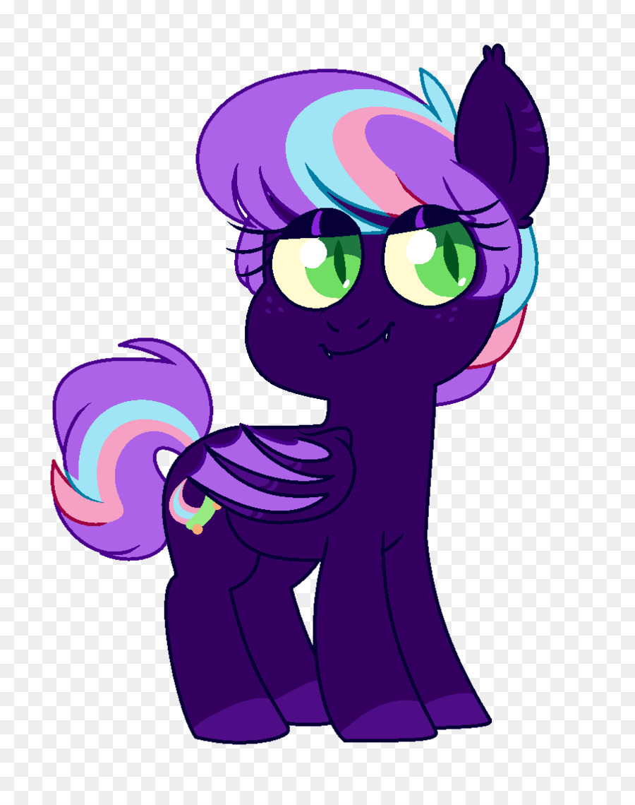 Poney Bleu，Crinière Violette PNG