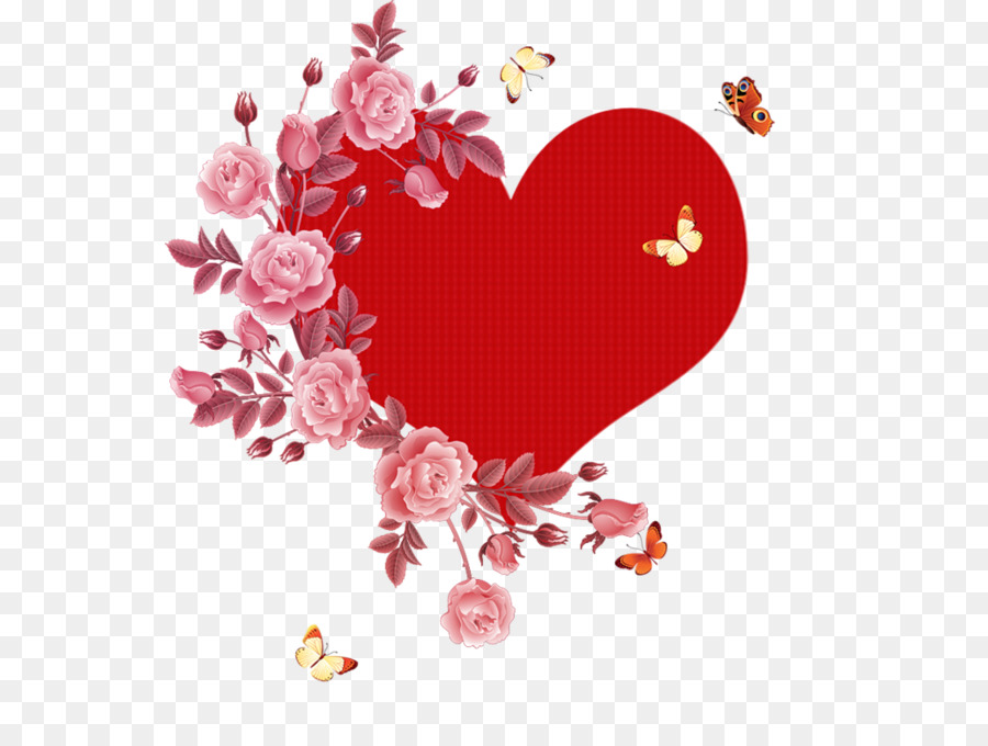 Coeur Avec Des Fleurs，Roses PNG