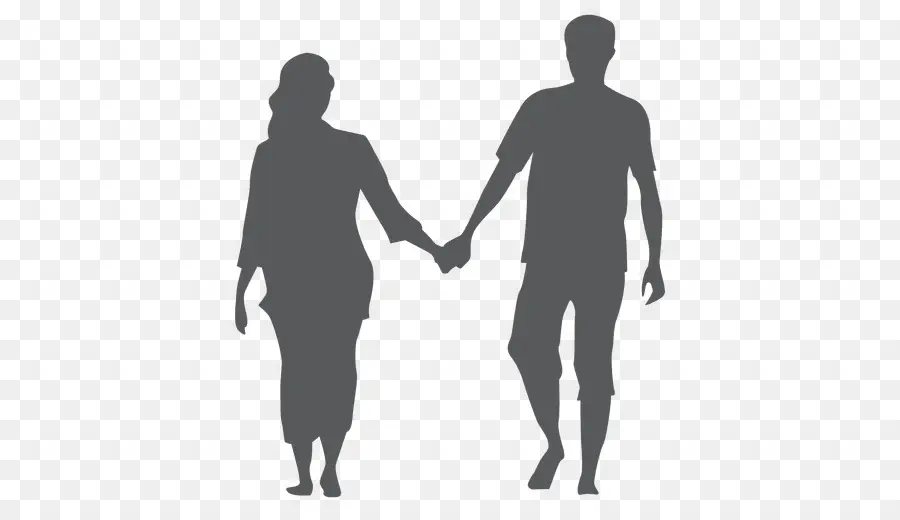 Silhouette De Couple，Amour PNG