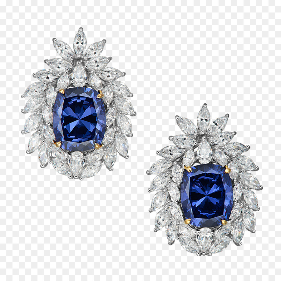 Boucles D'oreilles Avec Pierres Précieuses Bleues，Gemme PNG