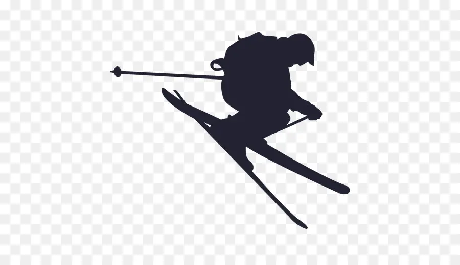 Silhouette De Ski，Skieur PNG