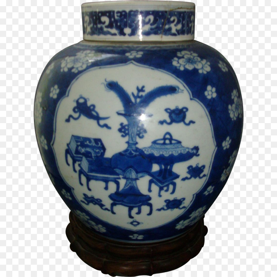 Vase En Céramique，Bleu PNG