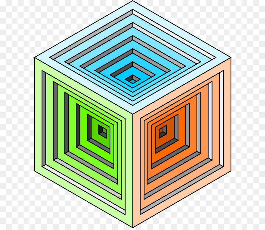 Cube Géométrique，Lignes PNG