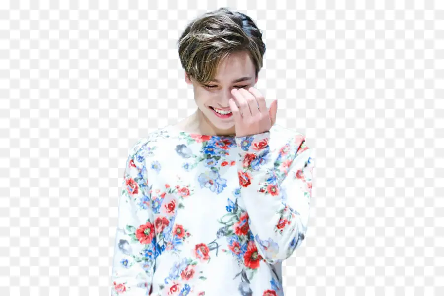 Personne En Chemise à Fleurs，Sourire PNG