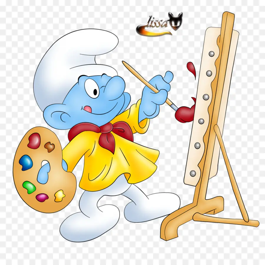 Peintre De Dessin Animé Bleu，Palette PNG