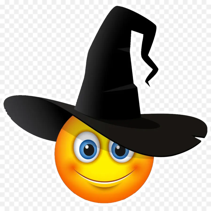 Visage Souriant，Chapeau De Sorcière PNG