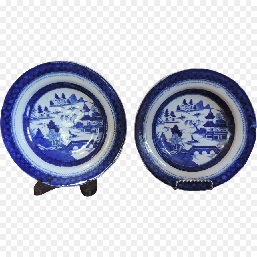 Assiettes Bleues Et Blanches，Porcelaine PNG