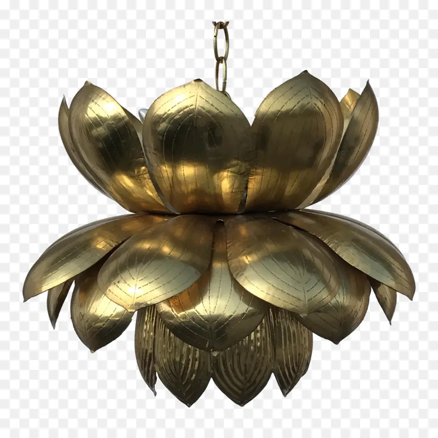 Lampe Lotus Doré，Lampe PNG