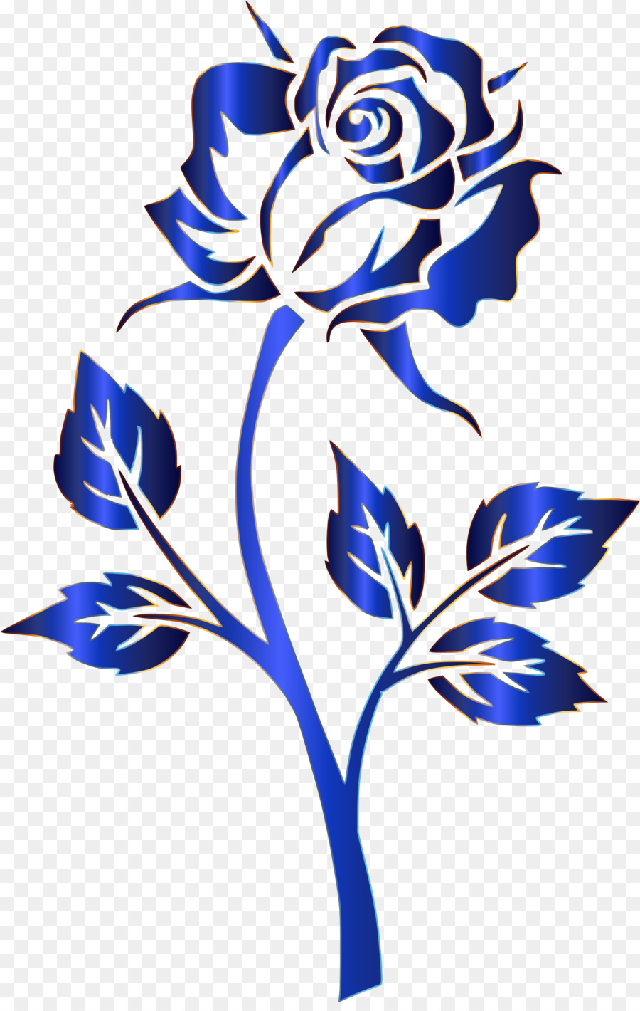 Roses Bleues，Feuilles PNG