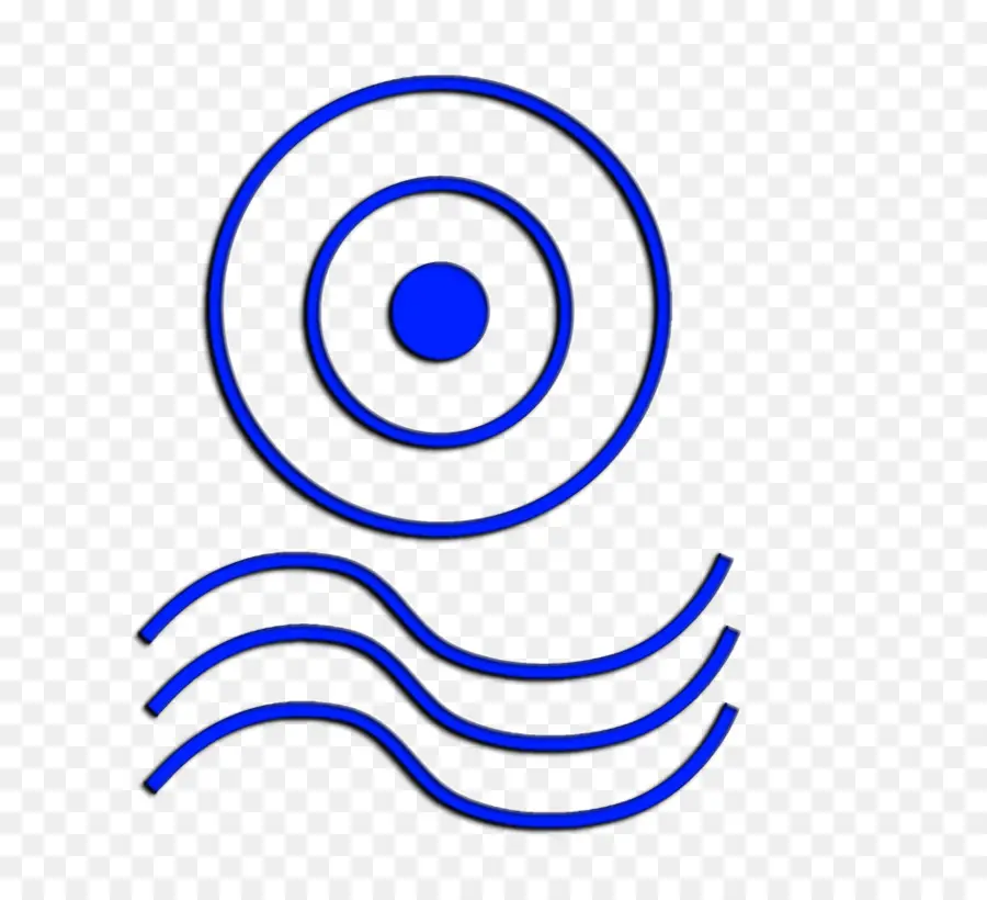 Cercle Bleu Et Vagues，Cercle PNG