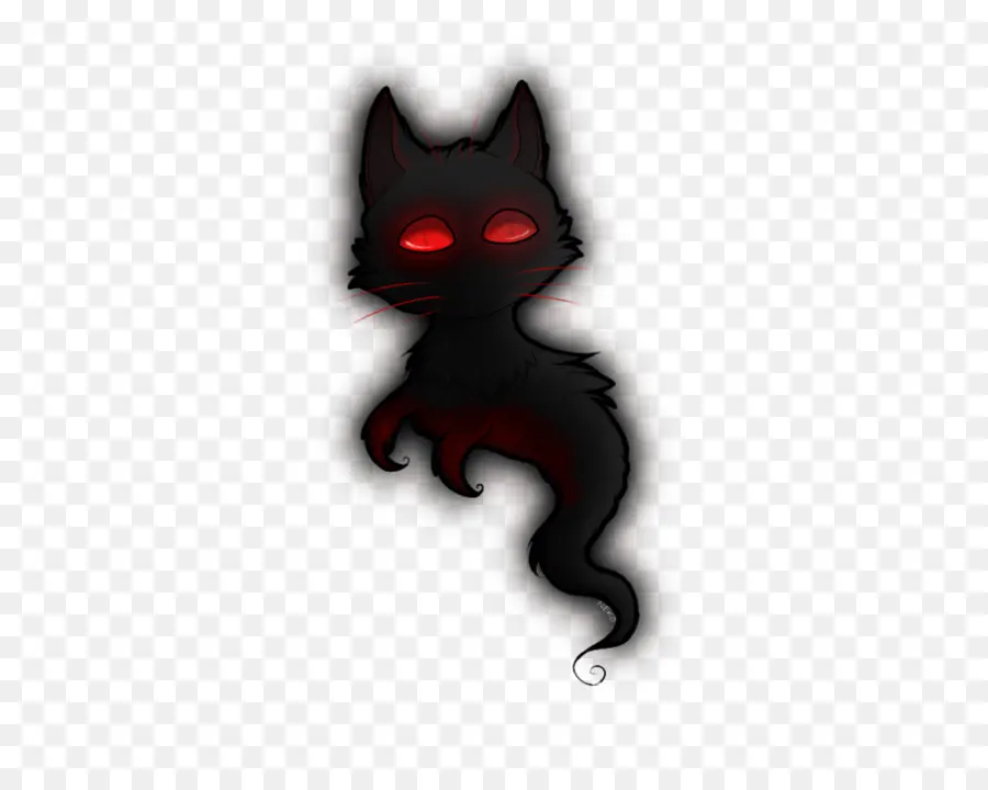 Chat Noir Aux Yeux Rouges，Fantôme PNG