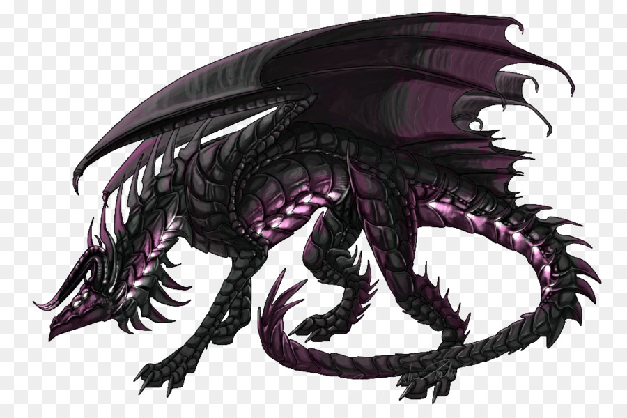 Dragon Noir，Accents Rouges PNG