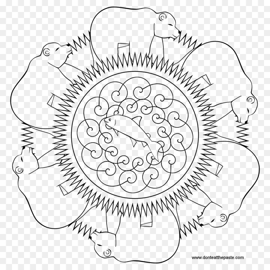 Livre De Coloriage，Mandala PNG