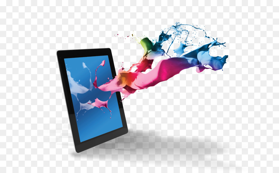 Tablette Avec Splash Coloré，Numérique PNG