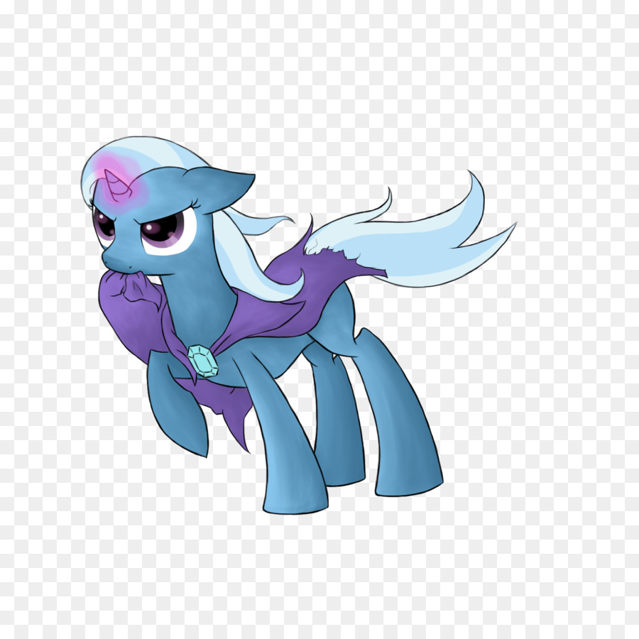 Poney Bleu，Crinière Violette PNG