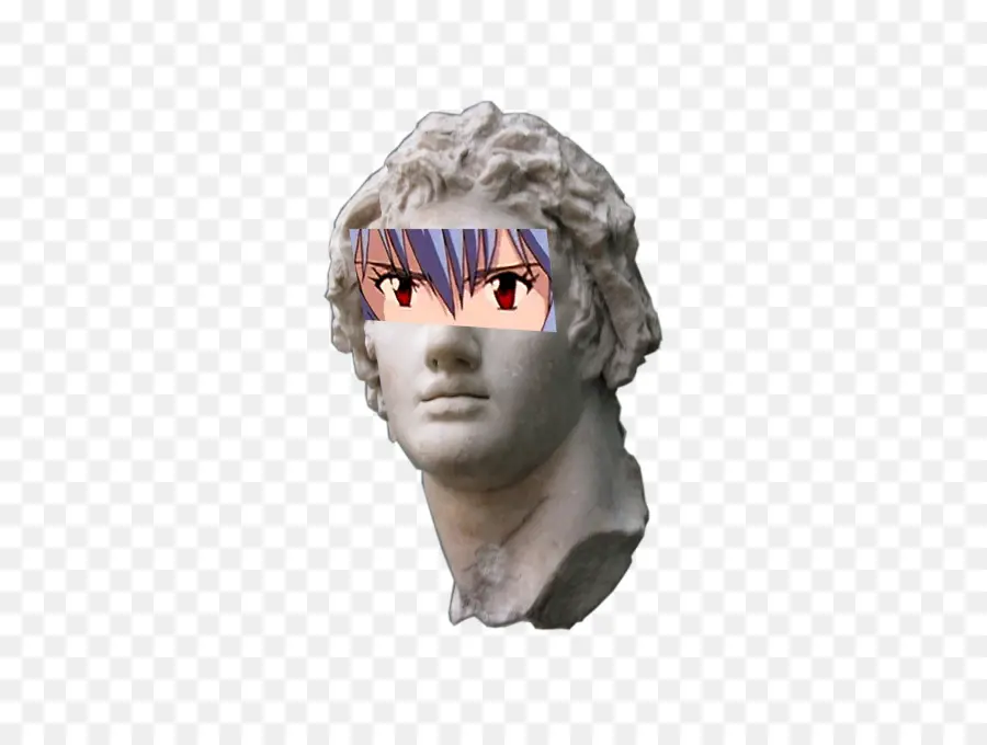 Buste Avec Des Yeux D'anime，Sculpture PNG