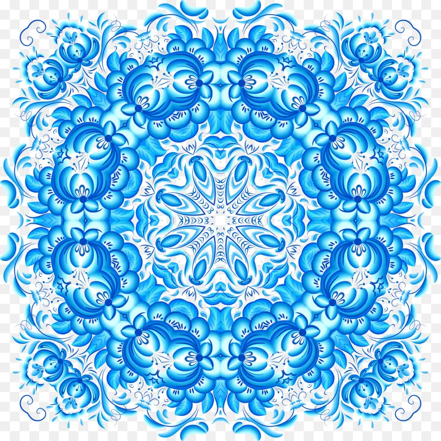 Motif Floral Bleu，Conception PNG