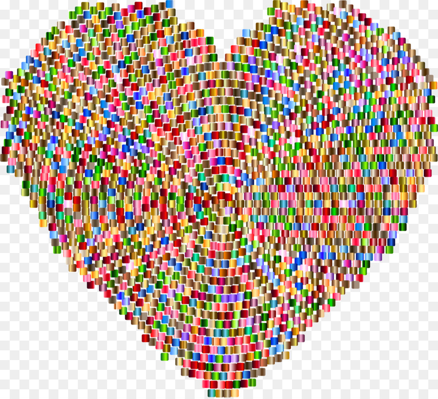 Coeur Coloré，Mosaïque PNG