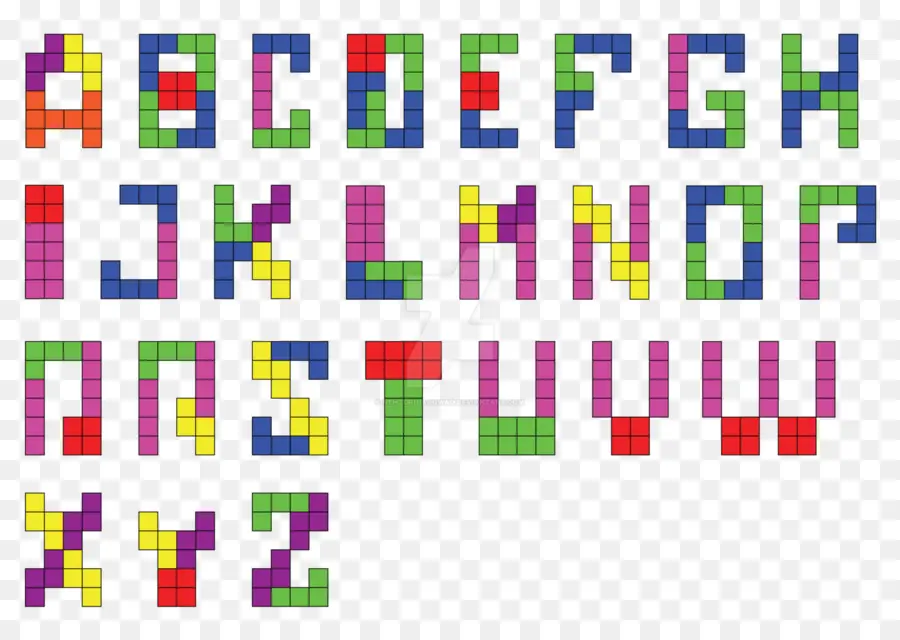 Alphabet Tetris，Courrier PNG