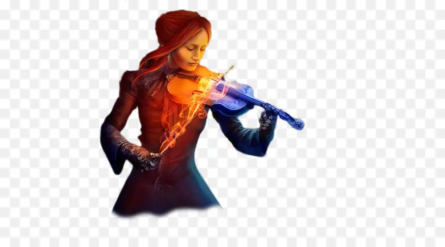 Femme Avec Violon，Musique PNG