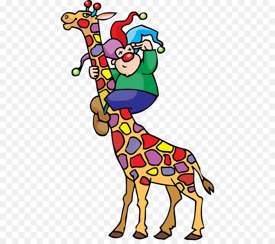 Clown Sur Girafe，Clown PNG