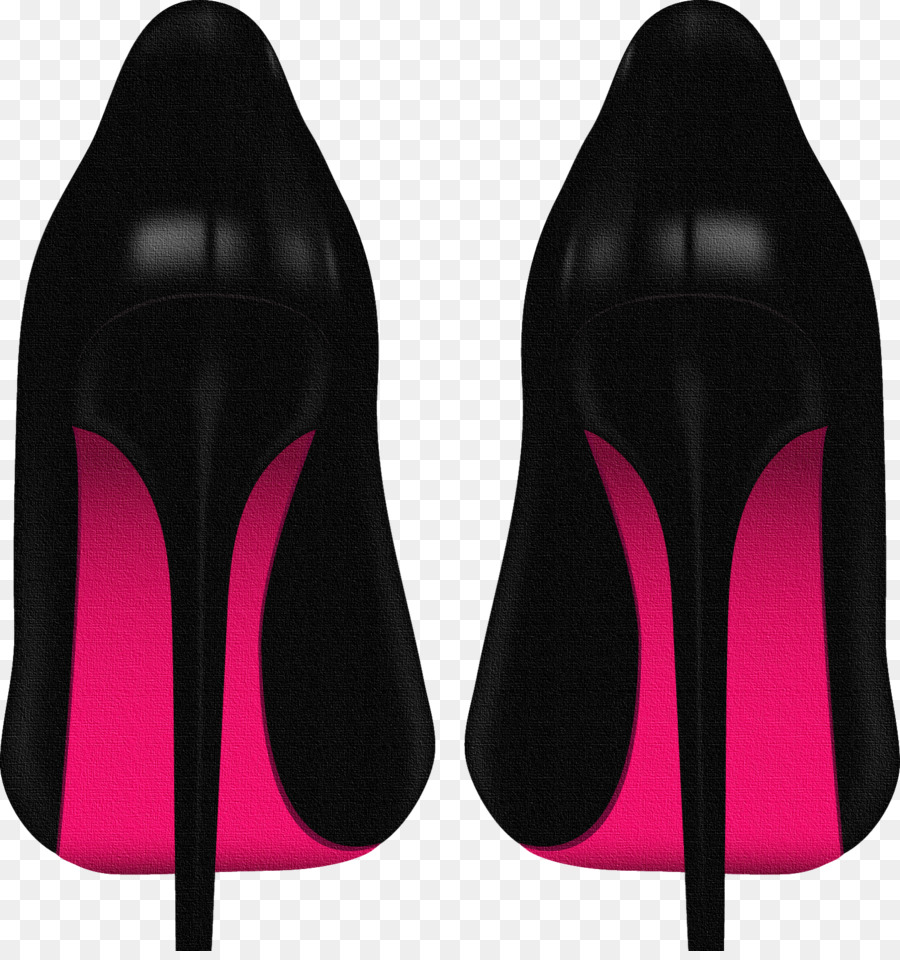 Talons Hauts Noirs，Semelles Roses PNG