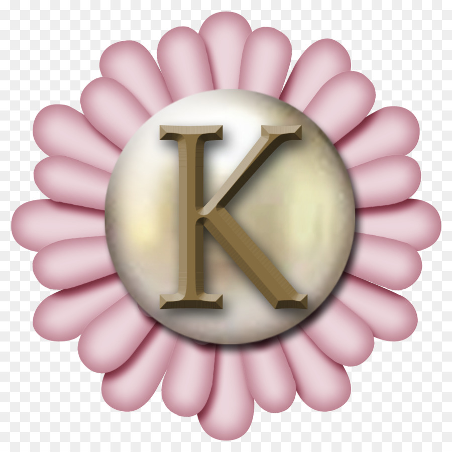 Lettre K，Fleur Rose PNG