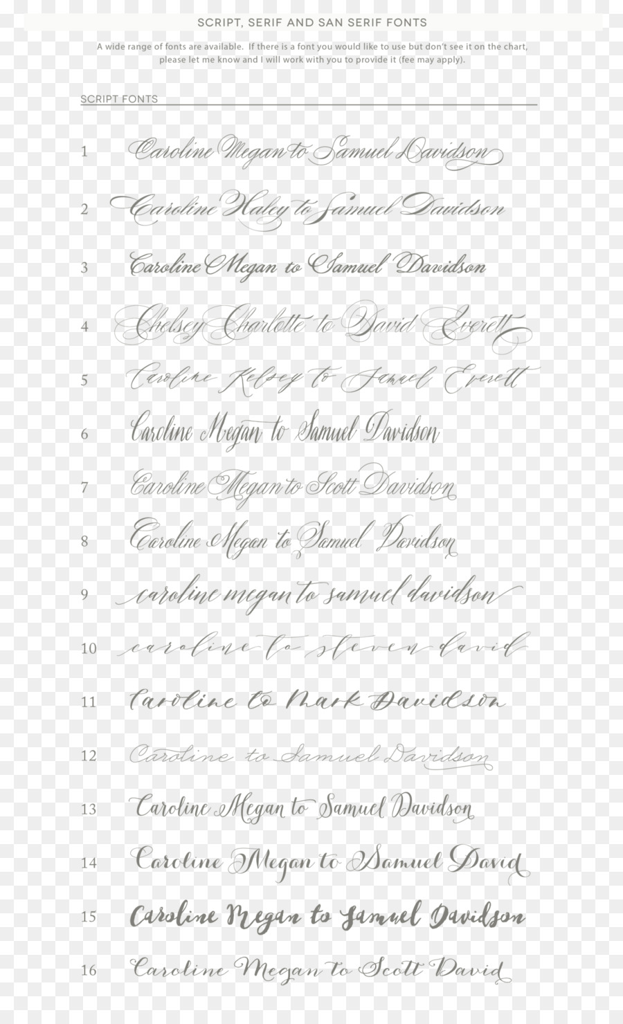 Polices De Script，écriture PNG