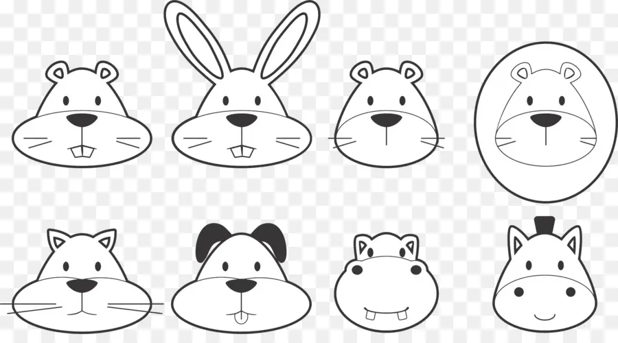 Visages D'animaux，Dessin Animé PNG