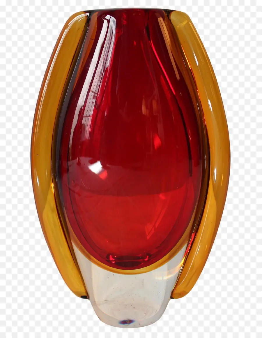 Vase En Verre Rouge Et Jaune，Décoratif PNG