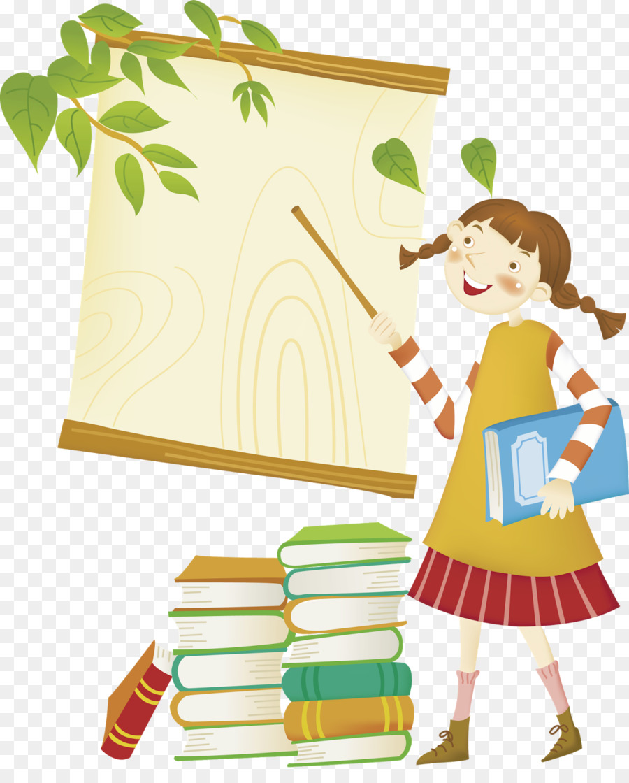 Fille Avec Des Livres，Enseignement PNG