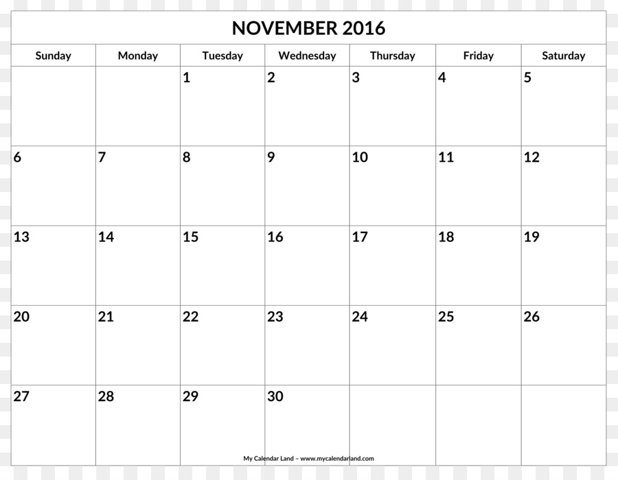 Calendrier De Novembre 2016，Dates PNG